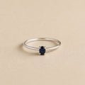 Amani Ring handcrafted in solid 925 sterling silver featuring a natural oval sapphire in a four-claw solitaire setting by Ryã Atelier.