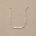 Solid 925 sterling silver paperclip bracelet with engraving plate by Ryā Atelier