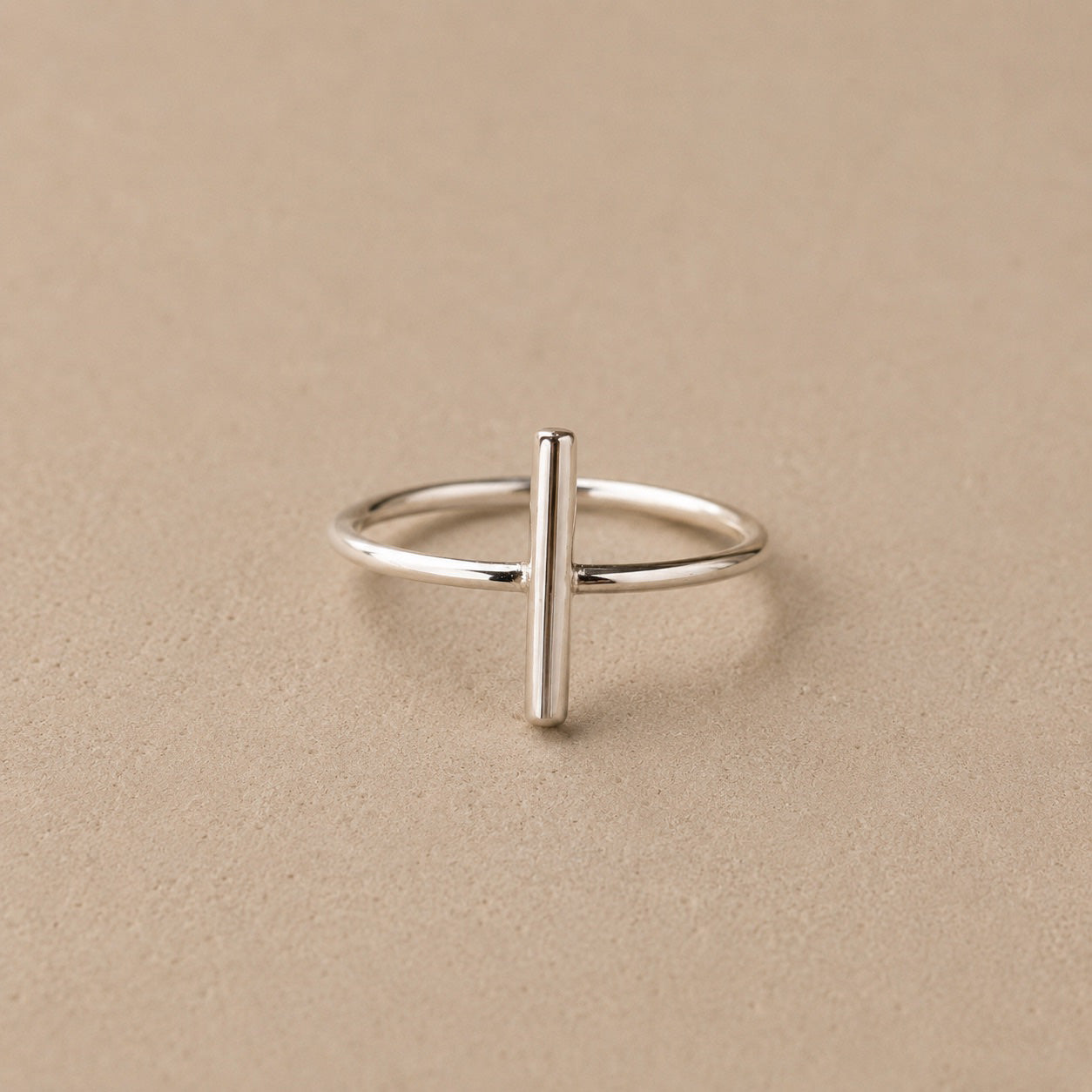 Dali Ring handcrafted in solid 925 sterling silver featuring a minimalist bar design by Ryã Atelier.