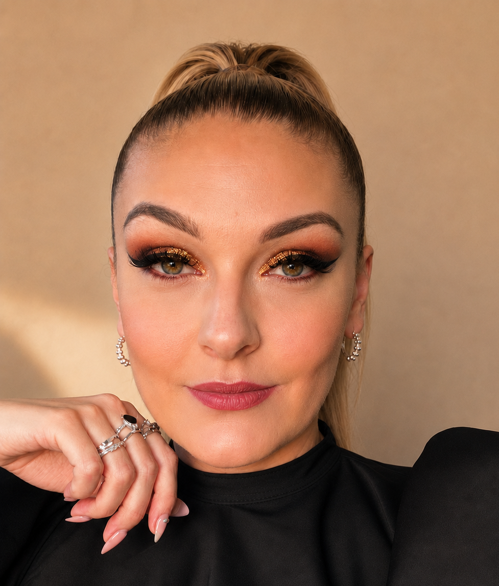 Holly Rey wearing solid 925 sterling silver jewellery from Ryā Atelier. 