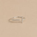 Akani ring handcrafted in solid 925 sterling silver geometrical open ring, featuring 2 vertical bars design by Ryã Atelier.