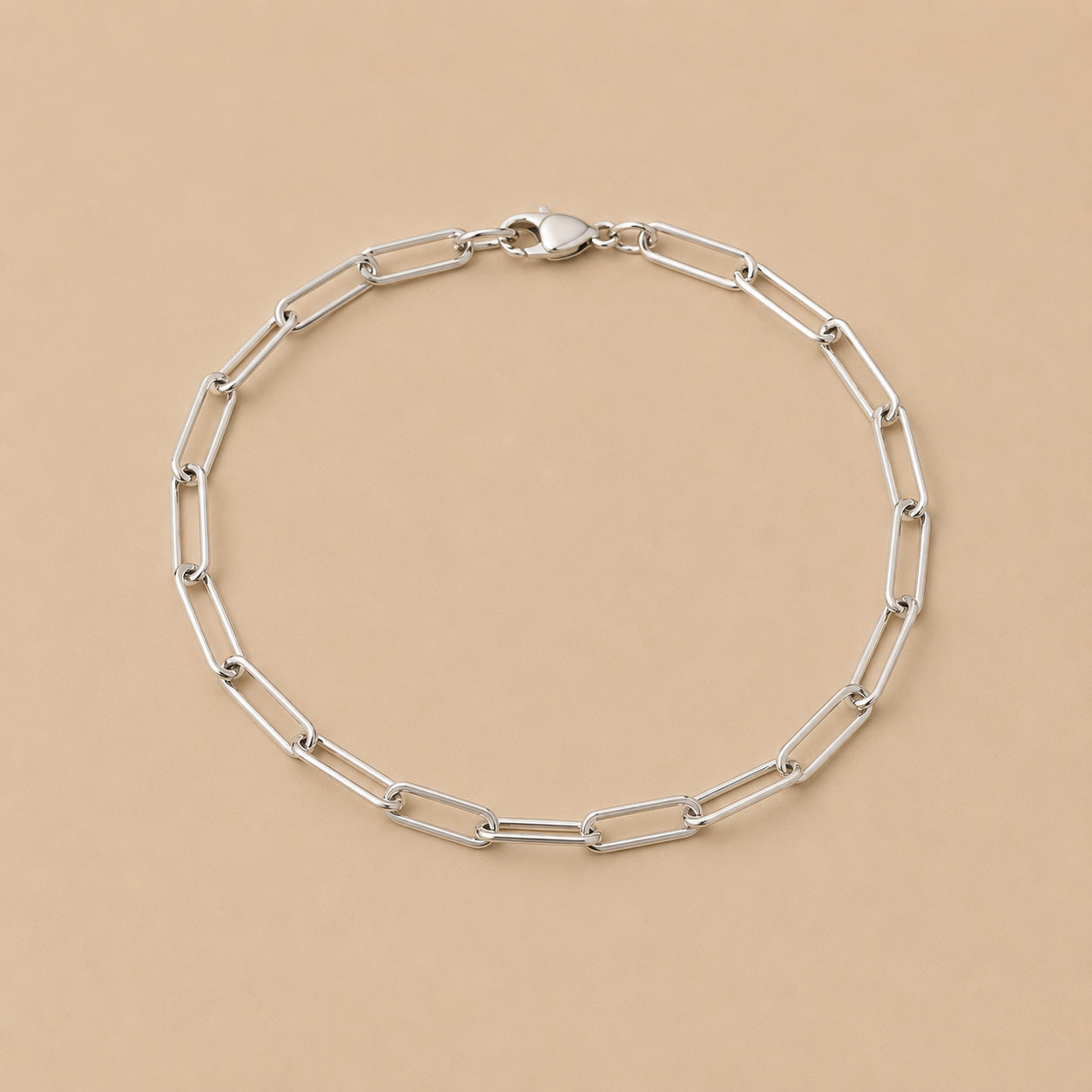 Handcrafted Solid 925 Sterling Silver paperclip Bracelet 
